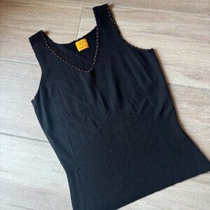 Ruby Road Black V-Neck Sleeveless Shirt – Women’s M